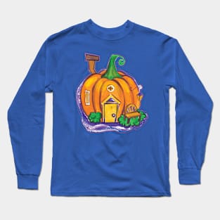 Pumpkin House in Gouache style Long Sleeve T-Shirt